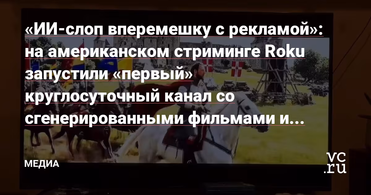 Roku запустила круглосуточный канал с ИИ-фильмами и сериалами