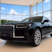 Российский Senat 900 впервые предложили со скидкой до 350 тыс. рублей 2 Черный автомобиль Senat 900 в салоне автосалона