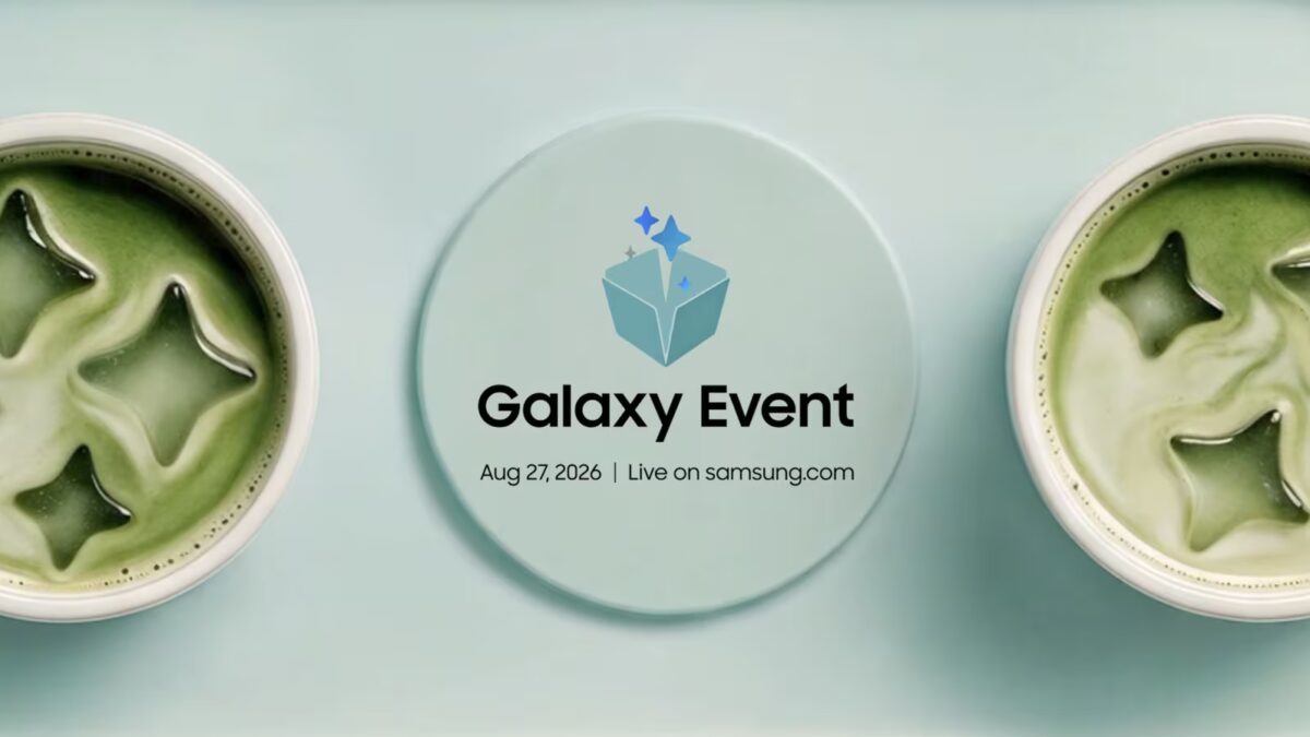 Две кружки с зелёным напитком с звёздочками, центр логотип Galaxy Event