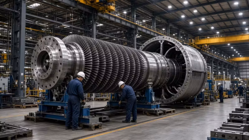 Производственный цех с крупным турбинам для SpaceX и Tesla
