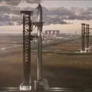 Ракета SpaceX Starship на стартовой площадке