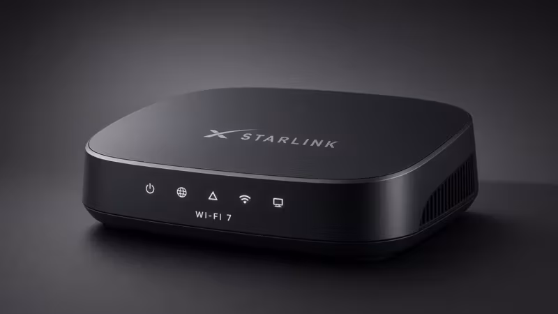 Беспроводной маршрутизатор Starlink Wi-Fi 7 черный дизайн