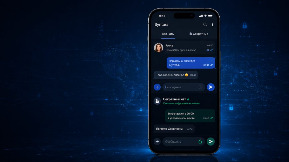 Syntara запустила мессенджер с секретными чатами и сквозным шифрованием 2 Мессенджер Syntara на смартфоне с секретным чатом