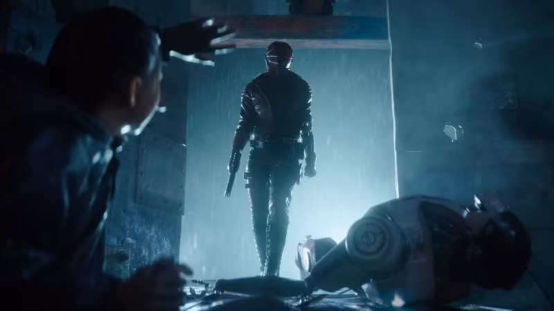 Киберпанк стильная фигура с оружием Last Sentinel