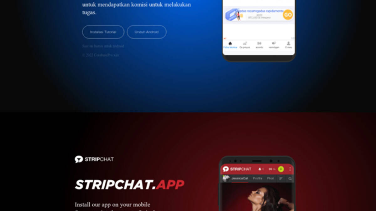 Телефон с приложением Stripchat и кнопками общения