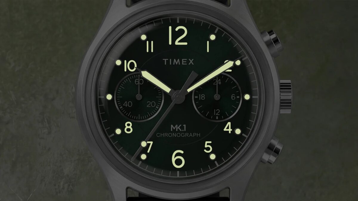 Timex представила 2 новые часы MK1 Chronograph с циферблатами sunray 7 Отсчитанный кварцевый женский часы Timex MK1 Chronograph с черным циферблатом