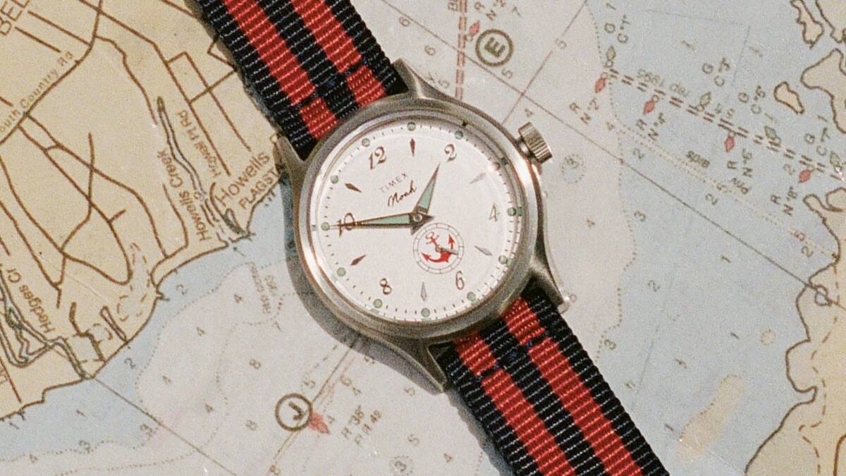 часы Timex MK1 Anchor на карте морском узоре