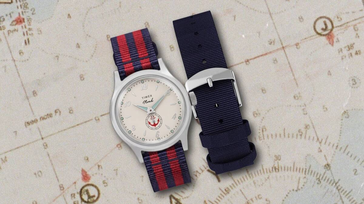 Timex выпустила часы MK1 Anchor с винтажным циферблатом и тканевыми ремешками