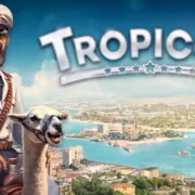 Tropico 7 выйдет 28 января 2027 года 2 люди на фоне города и реки с надписью Tropico 7