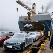 Автотранспорт загружает автомобили в корабль утильсбор бюджет