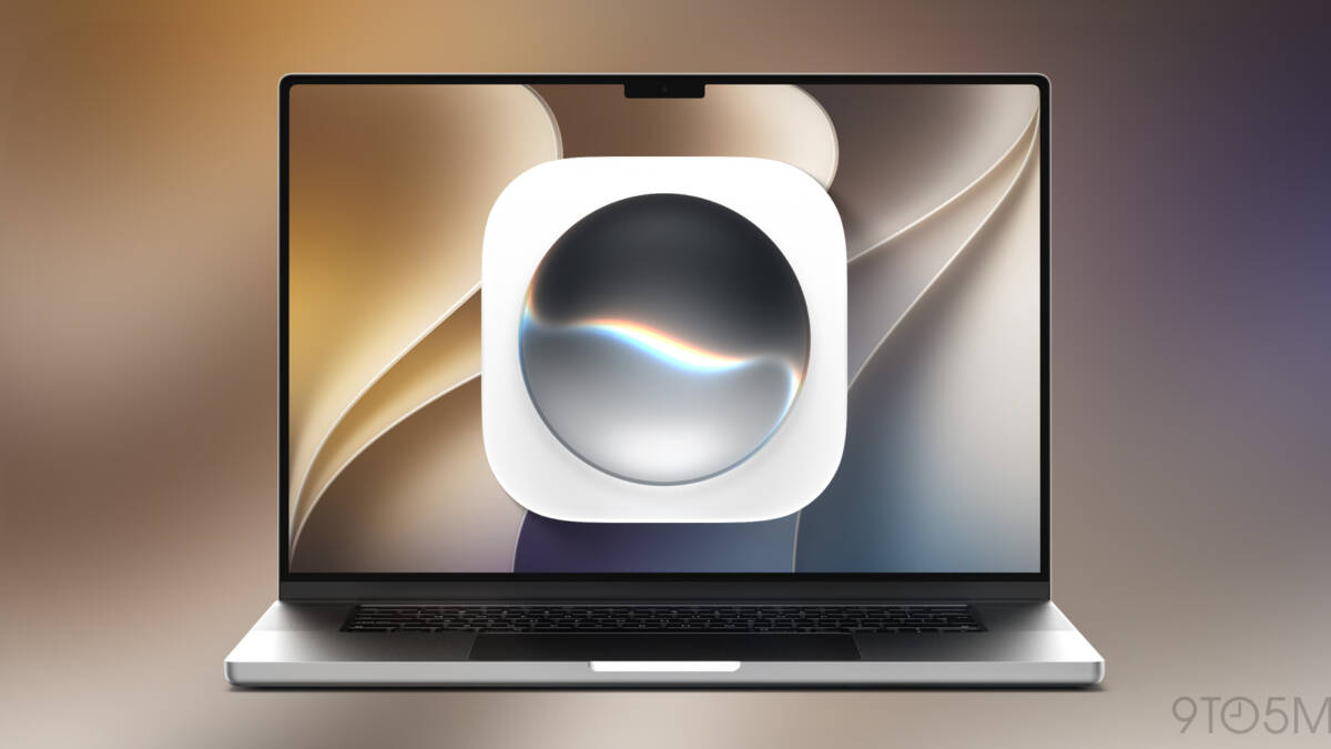 Ноутбук MacBook с приложением Siri на экране macOS 27