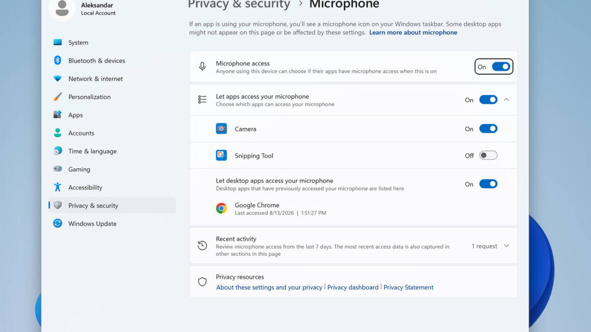 Windows 11 научилась запрещать микрофон и камеру по приложениям 5 Настройки конфиденциальности микрофон Windows 11