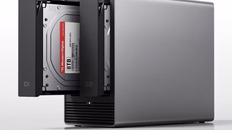 NAS Xiaomi с двумя жёсткими дисками и вентиляторами