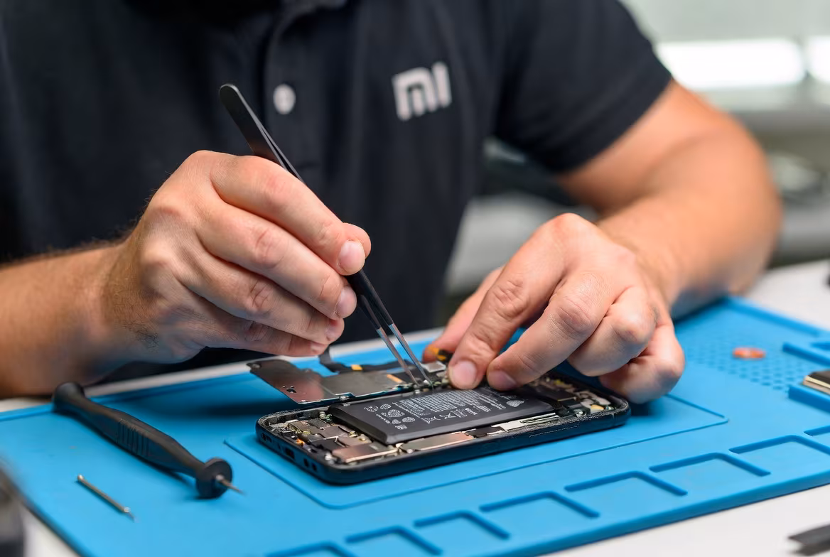 Xiaomi снизила цену на замену аккумуляторов для 100 моделей смартфонов в Китае 4 Мастер заменяет аккумулятор смартфона Xiaomi Redmi 10A