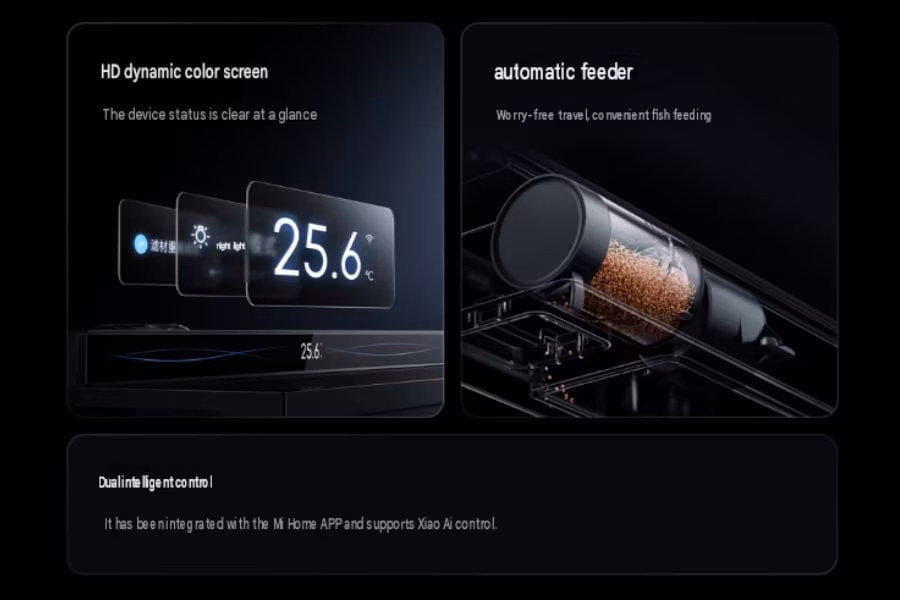 Xiaomi запустила краудфандинг рыбьего аквариума с LCD-экраном 3 Цветной экран и автоматическая кормушка для рыб Xiaomi аквариум