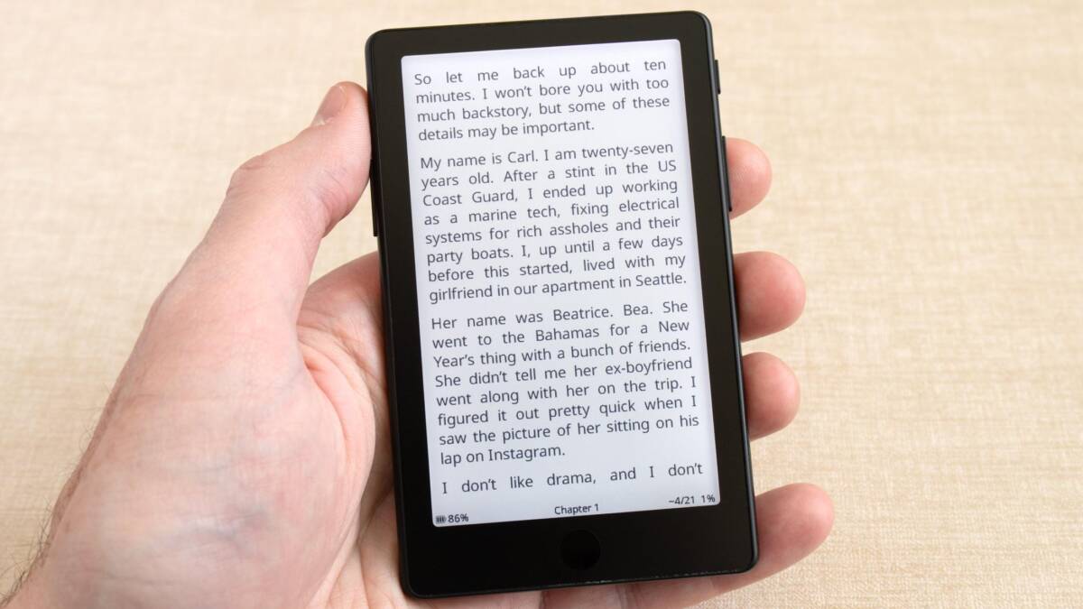 Электронная книга PocketBook Xteink и экран с текстом
