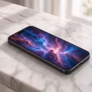 Смартфон Xiaomi 18 Pro Max на белом мраморном столе дисплей