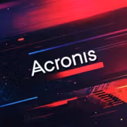 Графика с надписью Acronis и цифровыми линиями