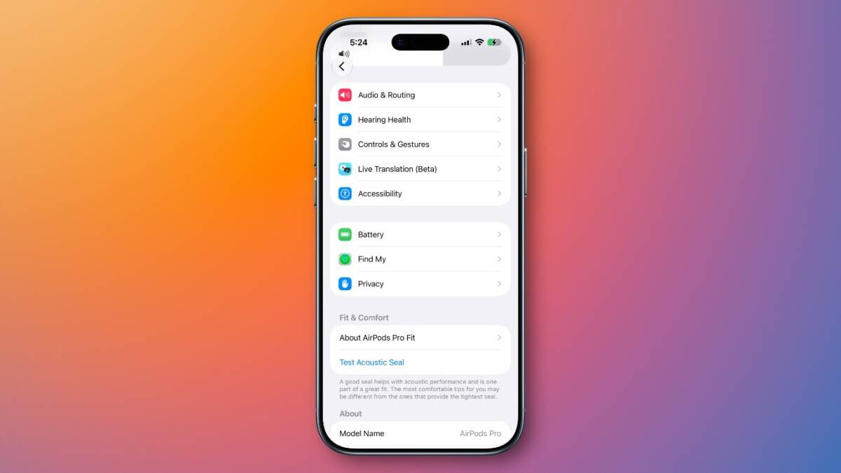 Настройки в приложении для AirPods Pro с эквалайзером