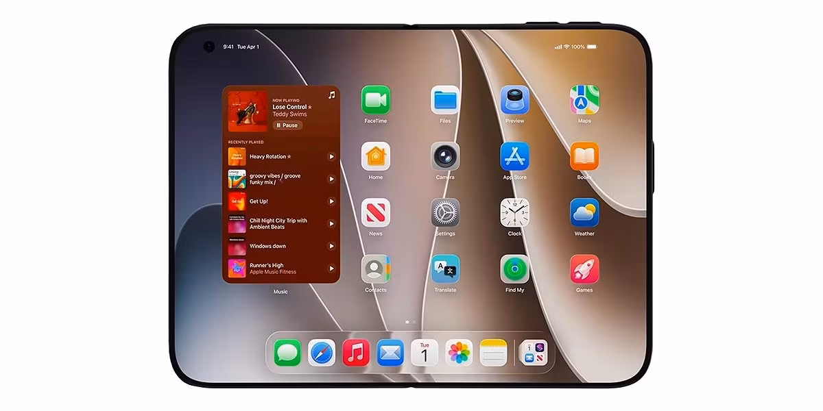 Экран iPhone 14 Pro Max, приложения и виджеты внутри