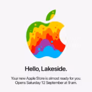 Логотип Apple Lakeside на белом фоне с цветным дизайном