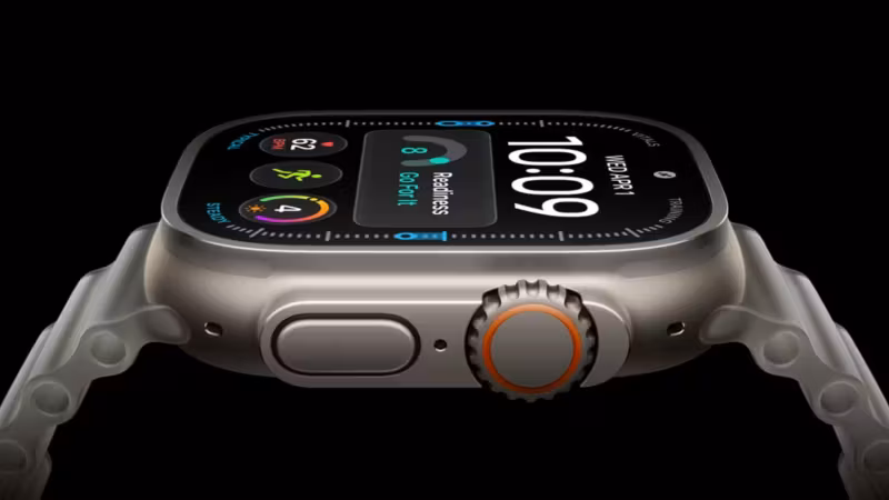 Круглый корпус и черный дисплей Apple Watch Ultra 4
