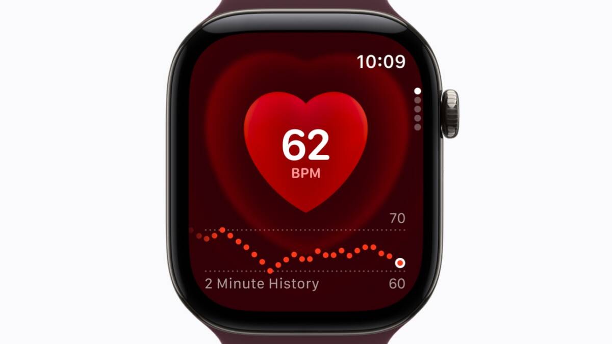 Apple обновила умные часы Watch: Series 12 научились точнее измерять пульс 11 Экрана умных часов Apple Watch Series 12 с измерением пульса
