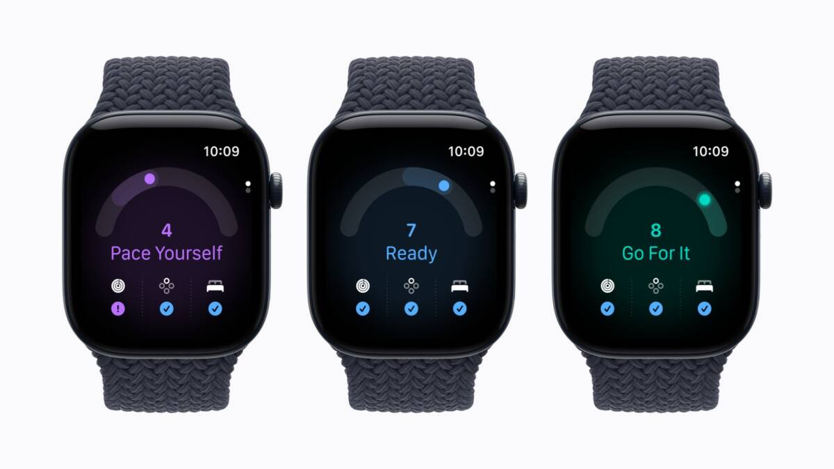 Apple обновила умные часы Watch: Series 12 научились точнее измерять пульс 8 Три умных часы Apple Watch Series 12 с циферблатами для тренировки