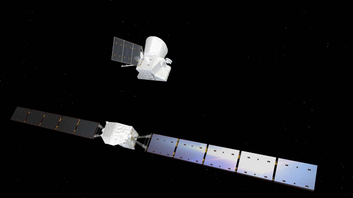 Космический аппарат BepiColombo в открытом космосе после долгого полёта