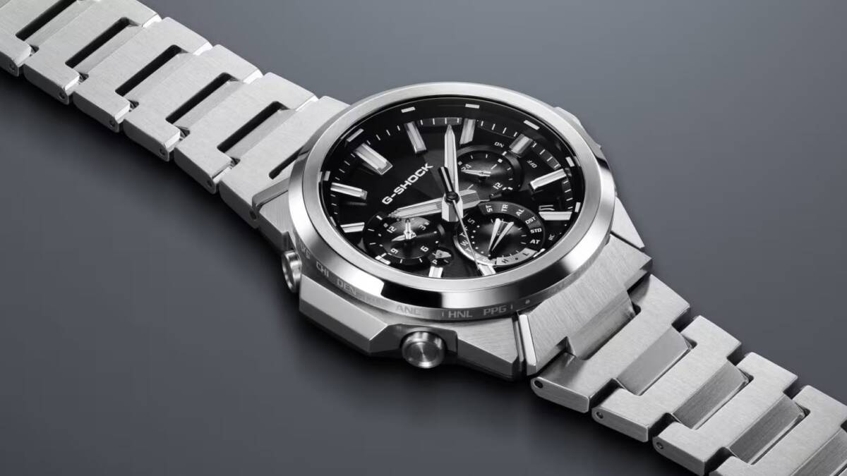 Пример дизайна часов Casio G-Shock G-Steel GST-W1000 с металлическим браслетом