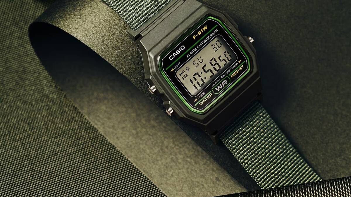 Casio выпустила в США часы F-91WF с ремешком из переработанного пластика 5 Часы Casio F-91WF с ремешком из переработанного пластика