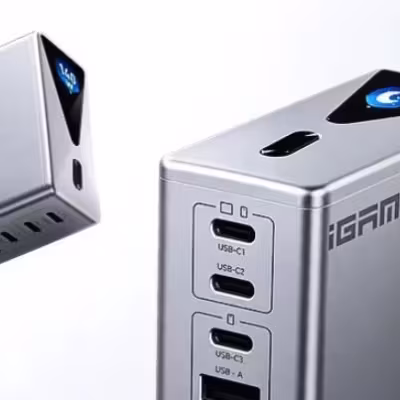 140 Вт, 4 порта и экран: Colorful выпустила зарядку iGame Armor G114 6 зарядка iGame Armor G114 с дисплеем и портами