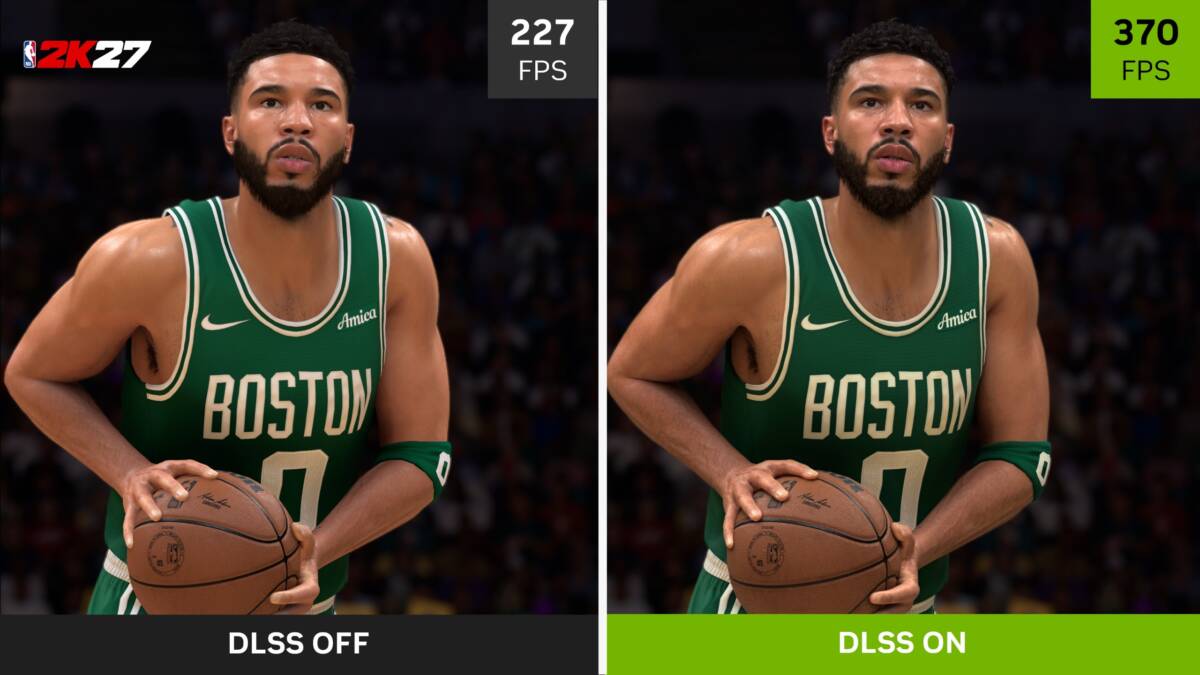 DLSS 5 запустили в NBA 2K27 и пока ограничили RTX 50-series 2 Графическое сравнение NBA 2K27 с DLSS выключенным и включенным