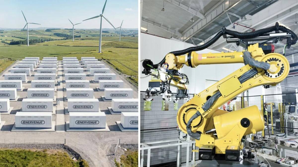 Ветряные турбины и роботизированная промышленная рука EnerVenue