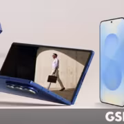 Samsung Galaxy S25 и складные модели, три смартфона и ноутбук в разыми устройствами