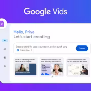 Экран Google Vids с проектом Project Rose и видео шаблонами