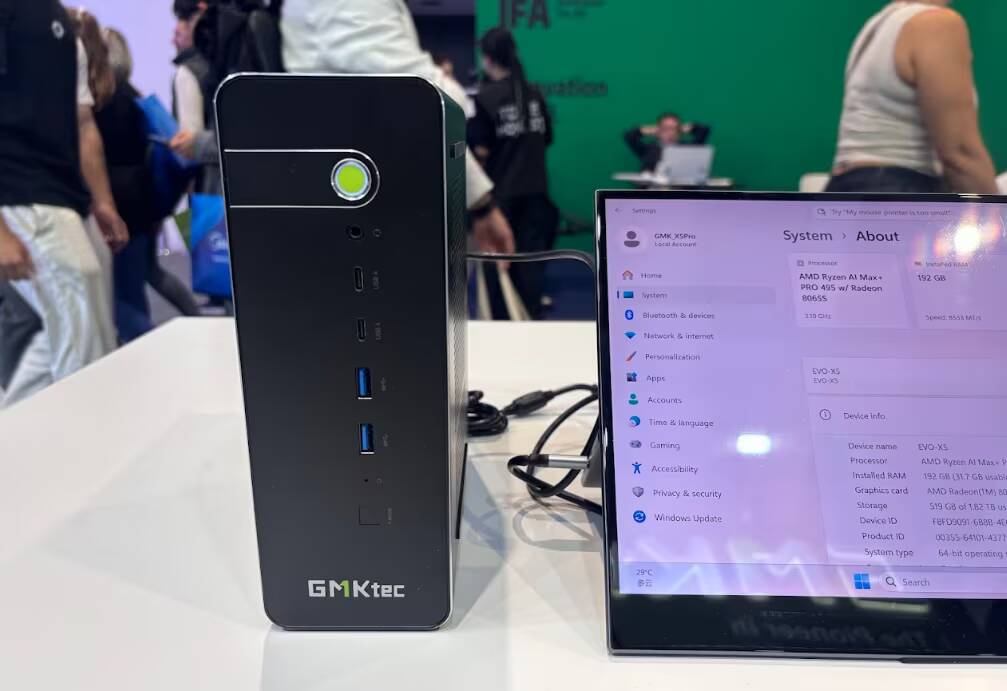 IFA 2026: Gmktec показала Evo-X5 Pro с Ryzen AI Max+ Pro 495 и до 192 ГБ памяти 1 Настольный компьютер Gmktec Evo-X5 Pro с тремя USB-портами