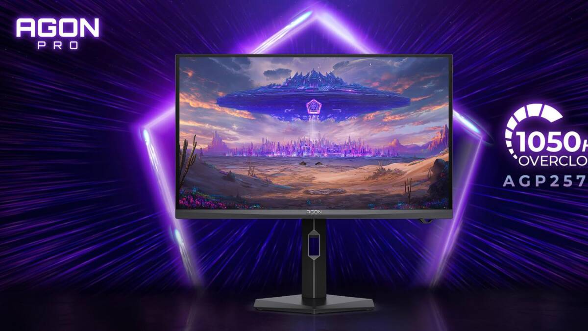 Игровой монитор AOC Agon Pro AGP257FT показан на сцене