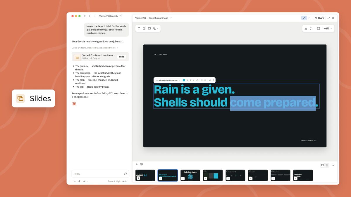 Открытый документ Slides в Google Slides с текстом о дожде и раке