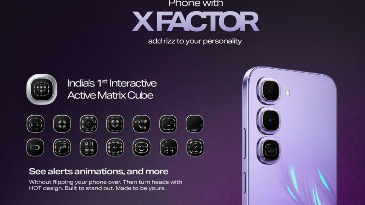 Реклама смартфона Infinix Hot 70 Pro с активной матрицей куба