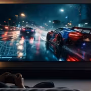 JMGO открыла предзаказы на 4K-проекторы Iris Ultra с картинкой до 300 дюймов 5 игрок управляет игрой с помощью геймпада перед 4K-проектором Iris Ultra от JMGO