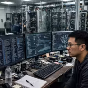 Китайские ИИ-провайдеры отказались от ценовой войны за токены 2 Работают серверы и компьютеры в серверной комнате. Не указано название продукта