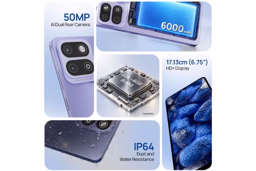 Lava представила бюджетный смартфон Bold N4 Pro 5G с батареей 6000 мА·ч 5 Камера телефона Lava Bold N4 Pro 5G с 50МП двойным объективом