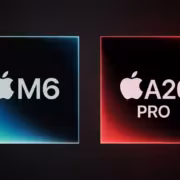 четыре человека держат телефоны Apple M6 и A20 Pro