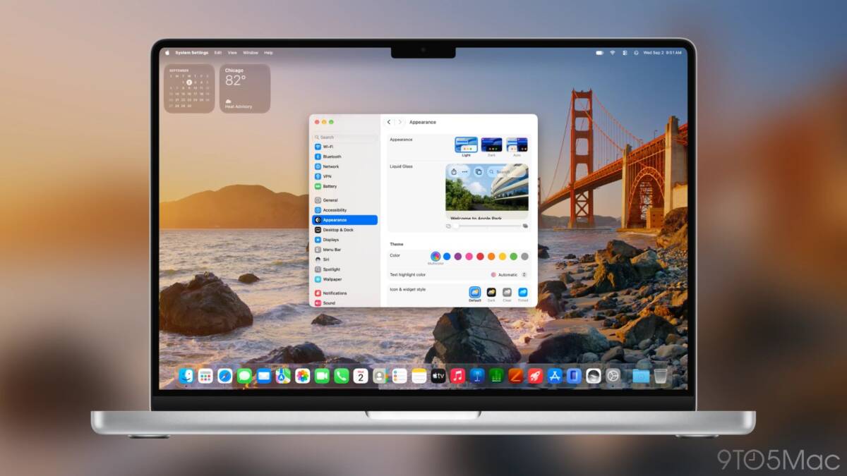 Настройка Liquid Glass в macOS 27 на MacBook Pro