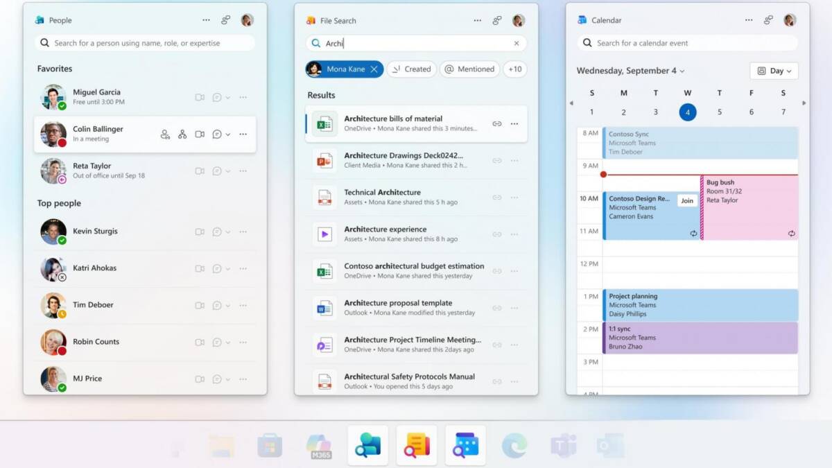 Экран компьютера с приложениями Outlook Teams и календарем Яндекс системы Microsoft