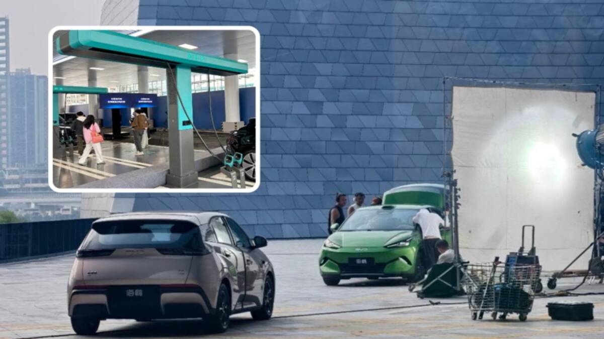 Зарядная станция для электромобилей BYD Seagull внутри торгового центра