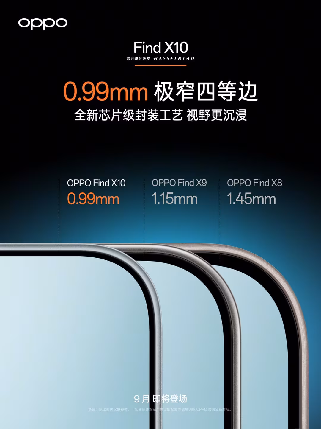 Три модели Oppo Find X10 с рамками 0,99 мм
