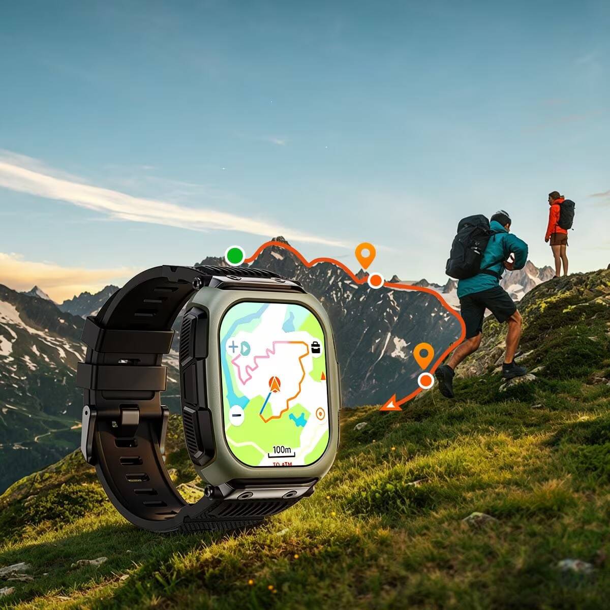 Rollme выпустила защищённые часы Hero D6 с офлайн-картами и батареей на 15 дней 2 Гонки с рюкзаками на горной тропе и часы Rollme Hero D6