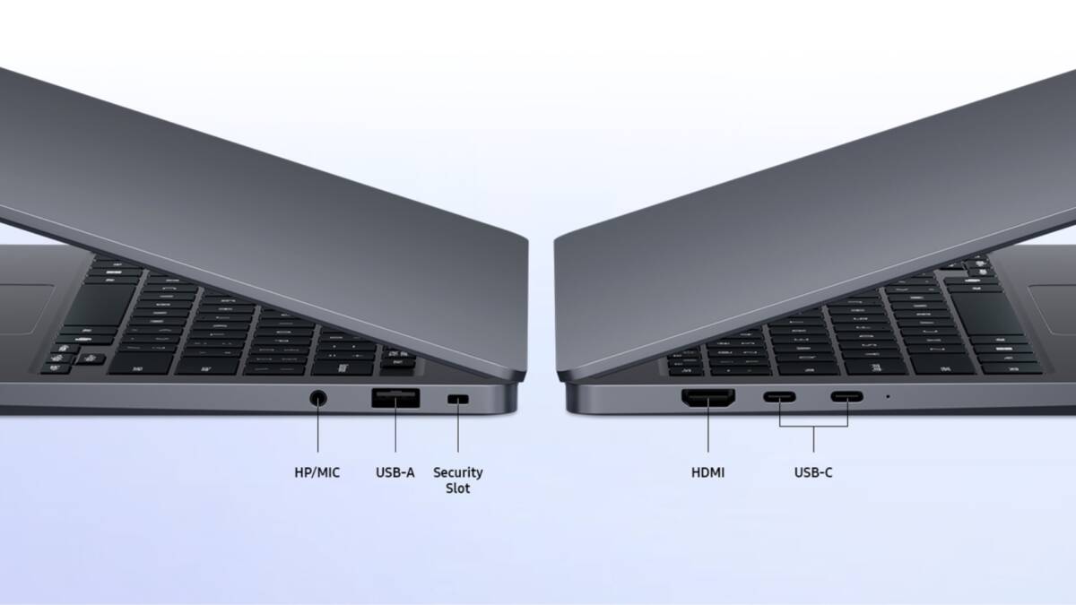 Samsung выпустила более доступный ноутбук Galaxy Book 6 за $799 5 Два ноутбука Samsung Galaxy Book 6 открыты крупным планом